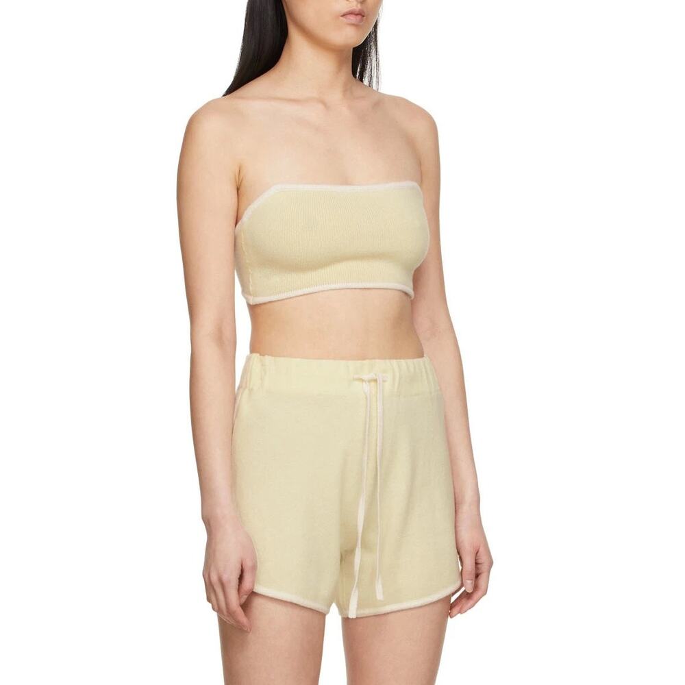 Lisa Yang Kiyo Track Short Selah Bandeau Bra Size 1 S / M Cashmere Cream Yellow